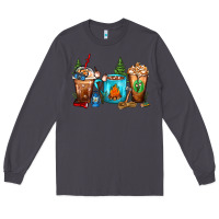Smoke Camping Coffee Cups Long Sleeve Tee - FaDigitalArtStudio