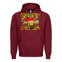 Burgundy Juneteenth Zipper Hoodie - BarkalooDesign