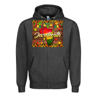 Charcoal Heather Juneteenth Zipper Hoodie - BarkalooDesign