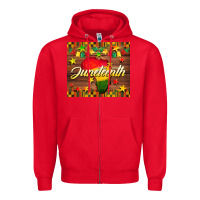 Red Juneteenth Zipper Hoodie - BarkalooDesign