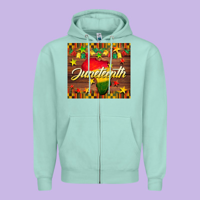 Juneteenth Zipper Hoodie Designed By Barkaloodesign