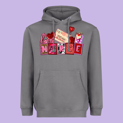 Valentines Day Nurse Heavyweight Hoodie Designed By Adodesignshop