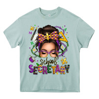 Arona mardi gras school secretary caucasian messy bun Heavy Core Tee - texasbilliewilder