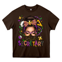 Chocolate Brown mardi gras school secretary caucasian messy bun Heavy Core Tee - texasbilliewilder