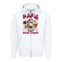 White mama needs coffee Zipper Hoodie - BarkalooDesign