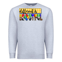 Heather Grey different is beautiful Premium Sweatshirt - AdoDesignShop