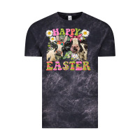 Cloud Black Happy Easter Heifers Easter Day Vintage Tee - CowGirlArtShop