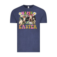 Vintage Denim Happy Easter Heifers Easter Day Vintage Tee - CowGirlArtShop