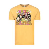 Vintage Mustard Happy Easter Heifers Easter Day Vintage Tee - CowGirlArtShop
