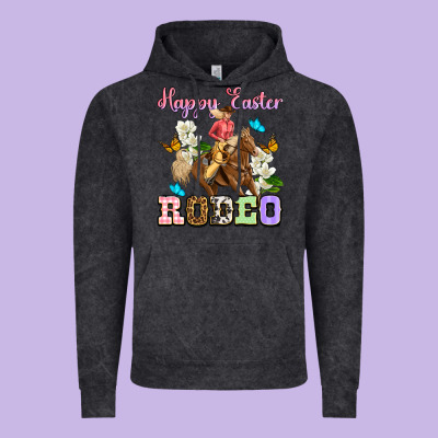 Happy Easter Rodeo Cowgirl Vintage Hoodie Designed By Oliviacreatesart
