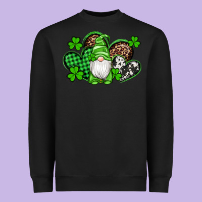 St Patricks Day Gnome With Western Hearts Heavyweight Sweatshirt Designed By Artiststas