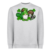 Heather Grey st patricks day gnome with western hearts Heavyweight Sweatshirt - Artiststas