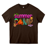 Chocolate Brown summer camp Heavy Core Tee - NancyCooperArtShop