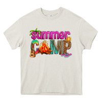 Cream summer camp Heavy Core Tee - NancyCooperArtShop