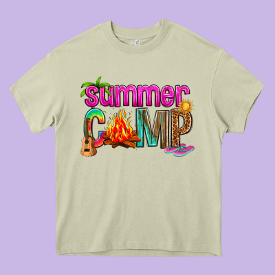 Summer Camp Heavy Core Tee Designed By Nancycooperartshop
