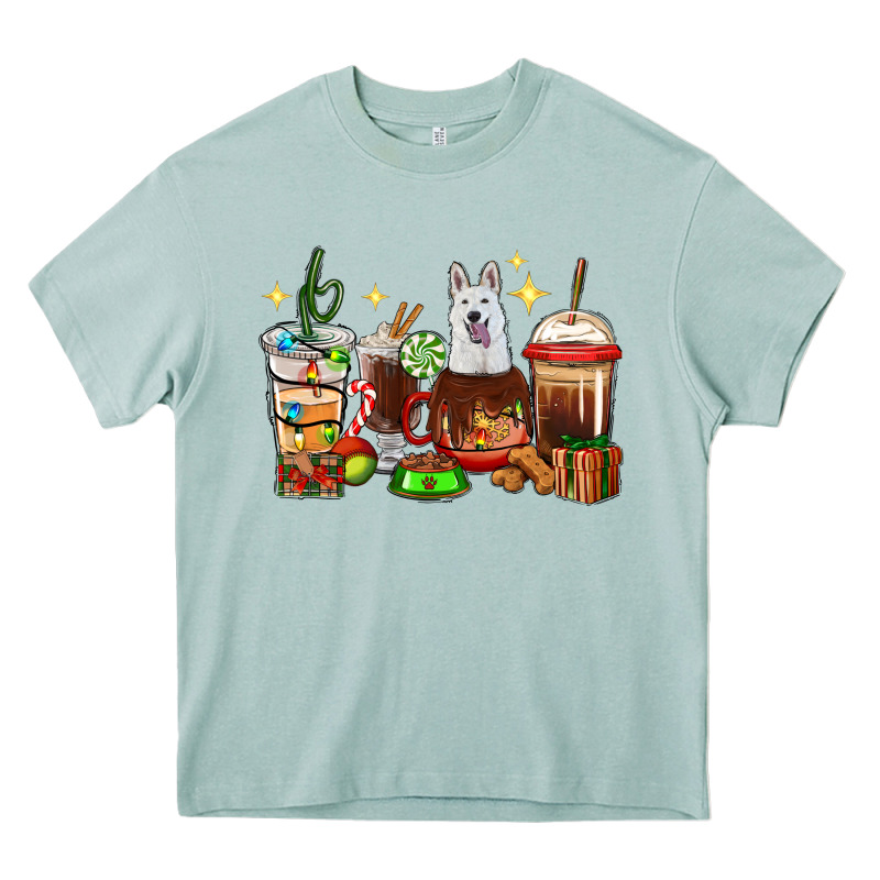 Christmas Coffee Cups With White Shepherd Heavy Core Tee by RanaPortraitStore | Teevron