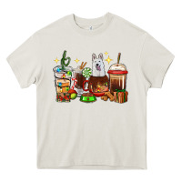 Cream Christmas coffee cups with White Shepherd Heavy Core Tee - RanaPortraitStore