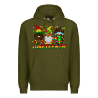 Army Green June Teenth Gnomes Premium Hoodie - CowhideDigitalArt