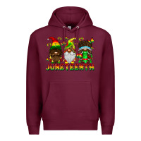 Burgundy June Teenth Gnomes Premium Hoodie - CowhideDigitalArt
