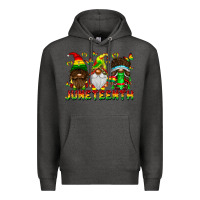 Charcoal Heather June Teenth Gnomes Premium Hoodie - CowhideDigitalArt