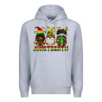 Heather Grey June Teenth Gnomes Premium Hoodie - CowhideDigitalArt