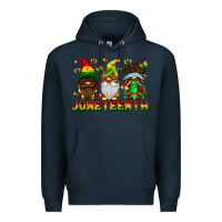 Navy June Teenth Gnomes Premium Hoodie - CowhideDigitalArt