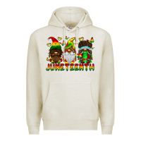 Oatmeal Heather June Teenth Gnomes Premium Hoodie - CowhideDigitalArt
