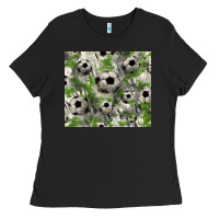 Black Soccer tumbler Ladies Tee - HowdyJamesFarm