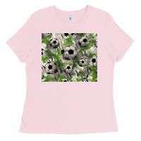 Bubblegum Pink Soccer tumbler Ladies Tee - HowdyJamesFarm