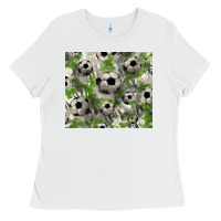 White Soccer tumbler Ladies Tee - HowdyJamesFarm