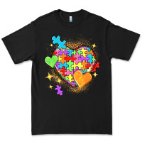 Black Autism hearts Premium Tee - NancyCooperArtShop