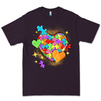 Plum Autism hearts Premium Tee - NancyCooperArtShop