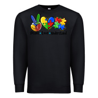 Black peace love  cure Premium Sweatshirt - AdoDesignShop