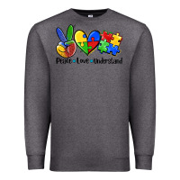Charcoal Heather peace love  cure Premium Sweatshirt - AdoDesignShop