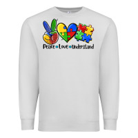 Dove Grey peace love  cure Premium Sweatshirt - AdoDesignShop