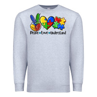 Heather Grey peace love  cure Premium Sweatshirt - AdoDesignShop