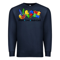 Navy peace love  cure Premium Sweatshirt - AdoDesignShop
