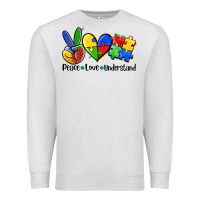 Oatmeal Heather peace love  cure Premium Sweatshirt - AdoDesignShop