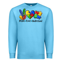 Ocean Blue peace love  cure Premium Sweatshirt - AdoDesignShop