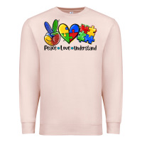 Pale Pink peace love  cure Premium Sweatshirt - AdoDesignShop