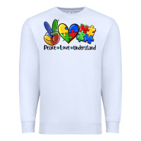 White peace love  cure Premium Sweatshirt - AdoDesignShop