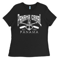 Black panama canal   central america pacific ocean traveling beach t shirt Ladies Tee - maiPhamDesign