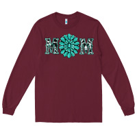 Burgundy western mom Long Sleeve Tee - RanaPortraitStore