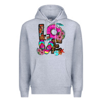Heather Grey Love Summer Premium Hoodie - CowhideDigitalArt