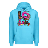 Ocean Blue Love Summer Premium Hoodie - CowhideDigitalArt