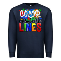 Navy color outside the lines Premium Sweatshirt - AdoDesignShop