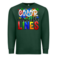 Sports Green color outside the lines Premium Sweatshirt - AdoDesignShop