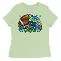 Matcha Touchdown season American football green and blue Ladies Tee - HowdyJamesFarm