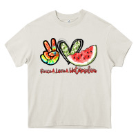 Cream Peace love watermelon Heavy Core Tee - NancyCooperArtShop