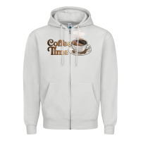 Dove Grey coffee time Zipper Hoodie - BarkalooDesign